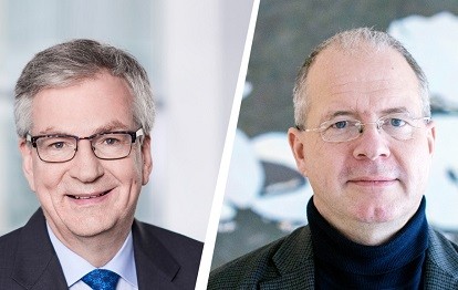 Martin Daum, Vorsitzender des Vorstands der Daimler Truck AG und Mitglied des Vorstands der Daimler AG (links) mit Martin Lundstedt, Präsident und CEO der Volvo Group