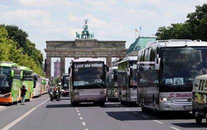 Busdemo in Berlin