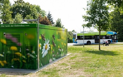 Elektrobus-Ladestation Münster.