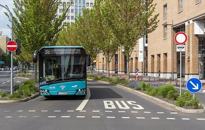 Busspur in Frankfurt/Main