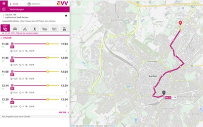 In der kommenden Woche, am 8. Februar, öffnen die Impfzentren in NRW ihre Türen. Darauf hat sich auch der AVV eingestellt: Das Auskunftssystem des AVV unter https://auskunft.avv.de sowie die AVV-App avvconnect zeigen den Fahrgästen den direkten Weg zu den Impfzentren der StädteRegion Aachen sowie den Kreisen Düren und Heinsberg mit den öffentlichen Verkehrsmitteln.