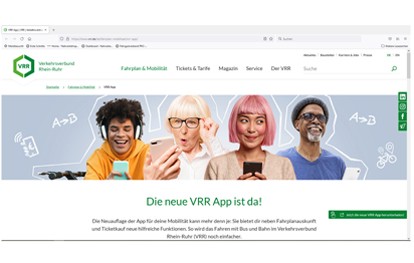 Mit der VRR App hat der Verkehrsverbund Rhein-Ruhr den Service für Nahverkehrskunden in der Region in den vergangenen Jahren stetig verbessert und erleichtert so den Fahrgästen den Zugang zum Öffentlichen Personennahverkehr.