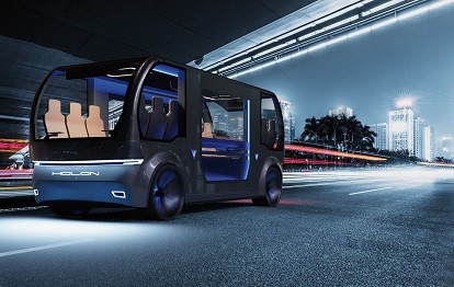 Das Konzept-Fahrzeug des autonomen Mover, den HOLON auf der CES 2023 in Las Vegas präsentieren wird (Bild: BENTELER)