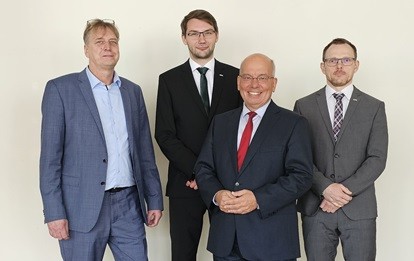 Neu gewählter Aufsichtsrat (v.l.n.r. Andreas Kögler, Fabian Fenner, Rainer Wendt, Andreas Uhlig); Bild: Bildarchiv Fair Train e.G.
